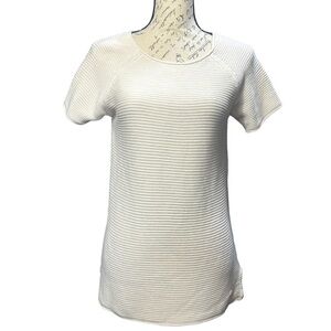 Tom Tailor cream Knit Short Sleeve Sweater Size M